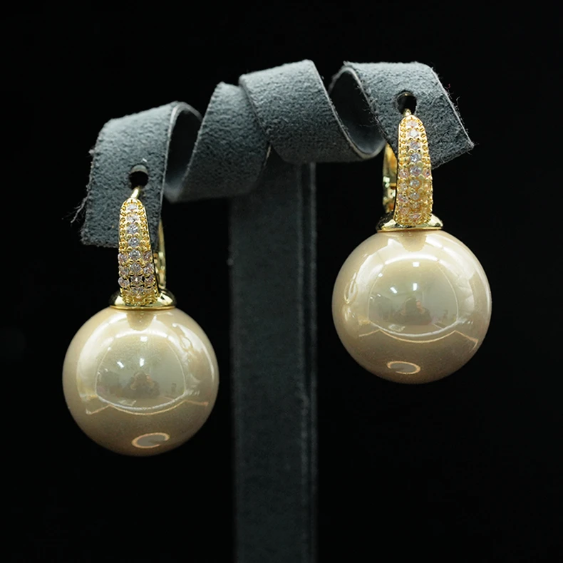 铜合金仿珍珠耳饰 时髦好物小众百搭气质时尚简约精致耳环女-5177