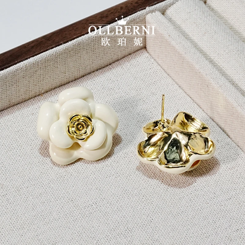 铜合金珐琅耳饰 新款韩版多款法式复古宫廷风耳环女小众耳钉-5488