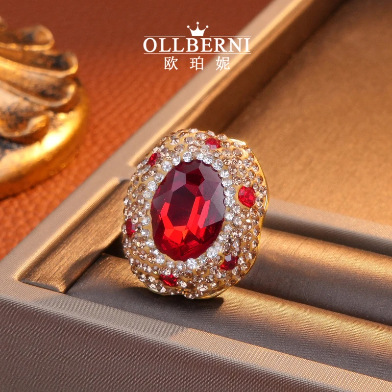 铜合金合成锆石戒指 欧珀妮(OLLBERNI合金合成立方氧化锆戒指1013