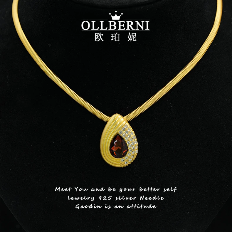 铜合金项链 时尚气质轻奢复古经典坠链金色小众简约项链女 -2027