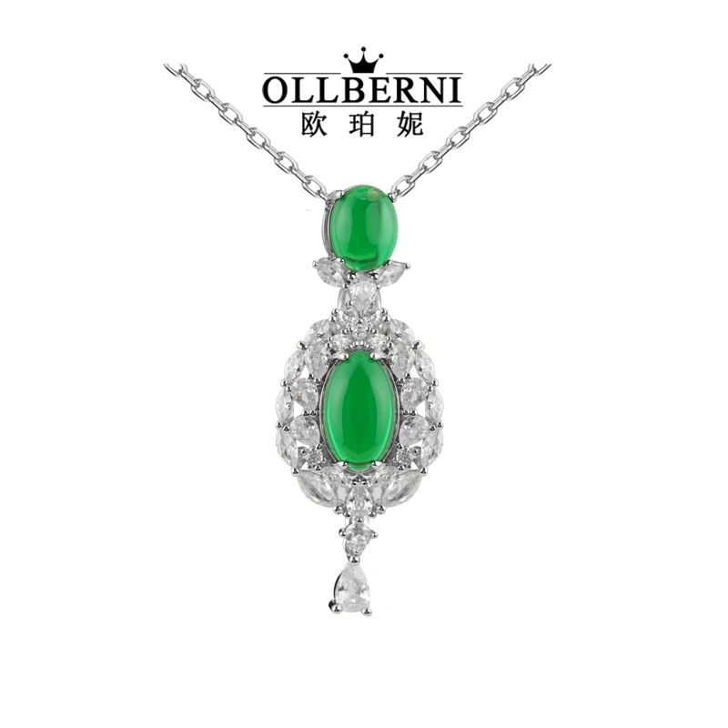 OLLBERNI/欧珀妮 铜合金项链 新款气质绿色锁骨链女-A2054