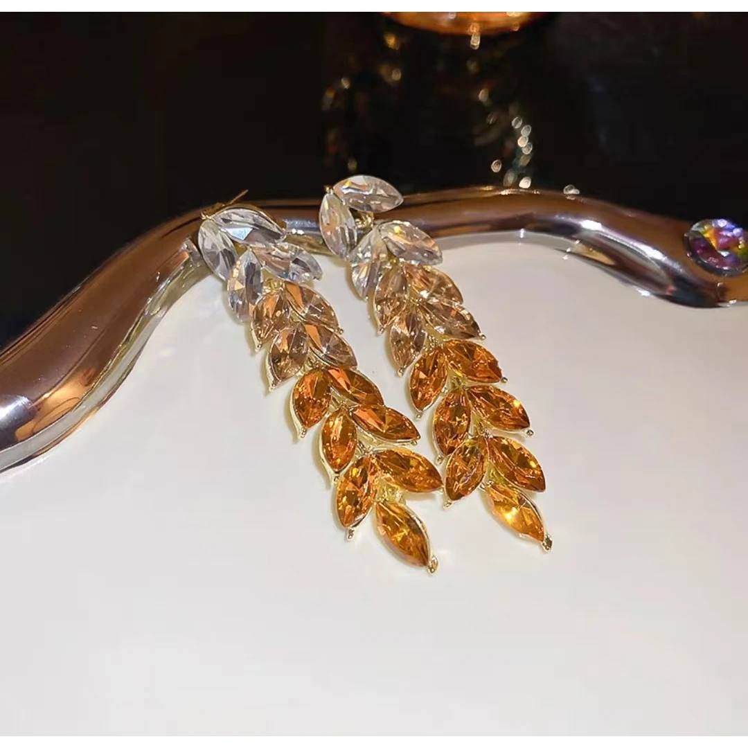 铜合金合成锆石耳饰 铜合金 合成立方氧化锆 女士耳饰-5016