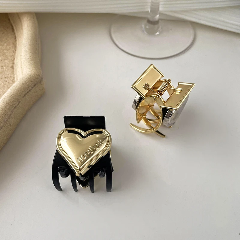 高马尾防下垂固定金属爱心小抓夹夹子发夹发饰气质头饰发卡优雅