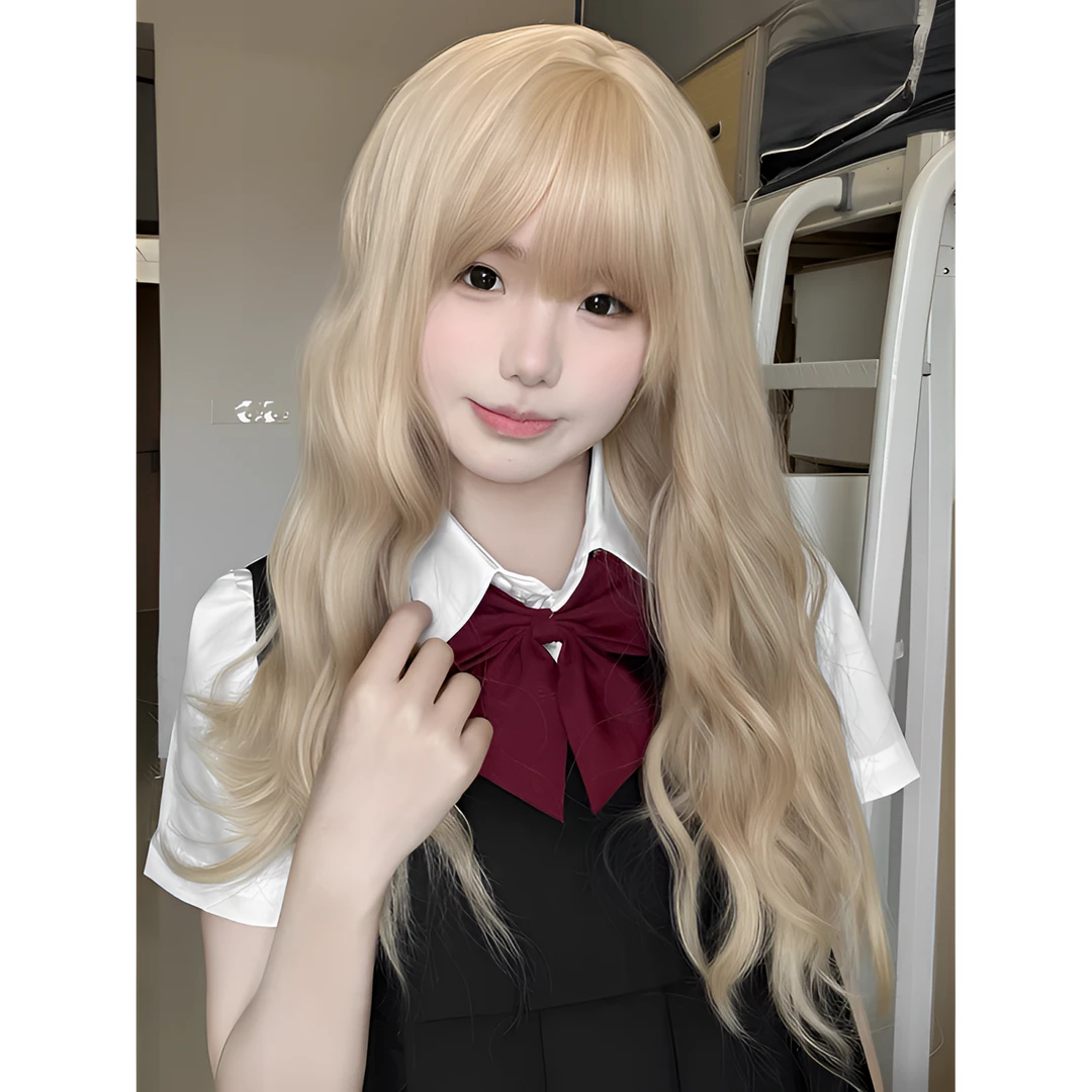 假发女长发奶茶金大波浪卷发Lolita全头套玉米烫自然逼真全头套