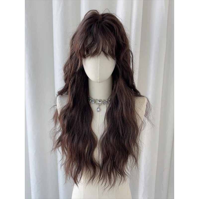 【南希专属】假发女仿真日常升级减龄羊毛卷棕色时尚蓬松空气刘海