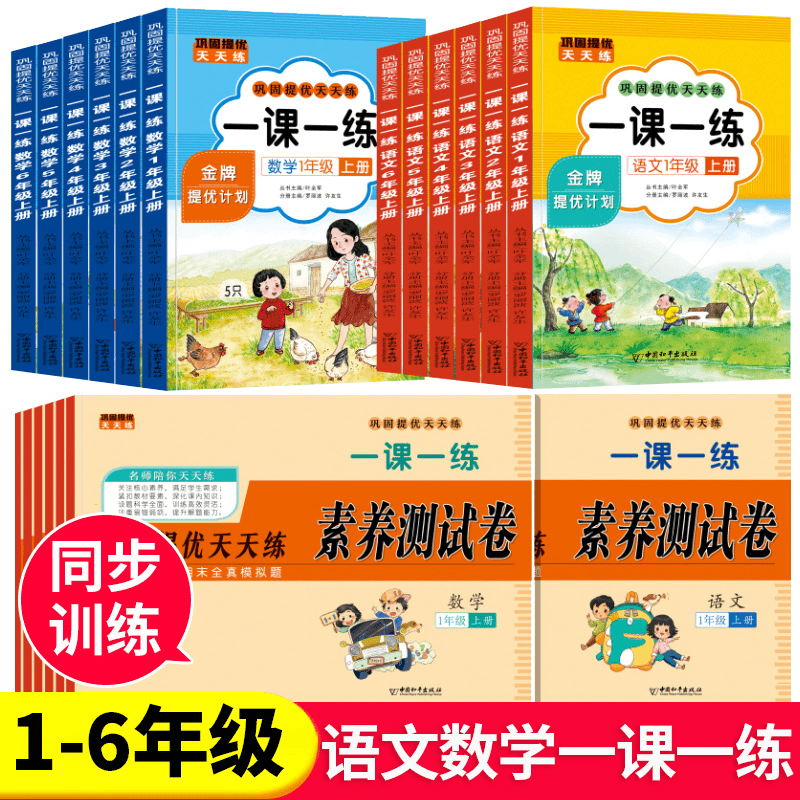 正版小学人教版一二三四五六年级上册一课一练巩固提优专项练习