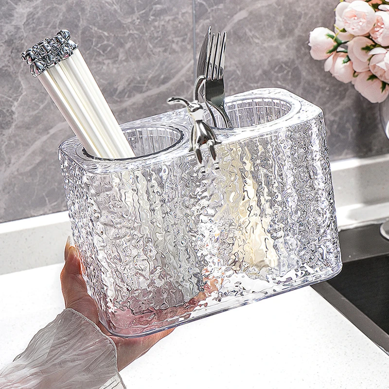 轻奢筷子置物架壁挂家用筷子筒厨房家庭新款沥水收纳盒筷子篓筷笼