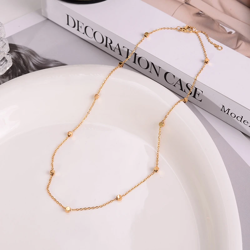 钛钢项链 小方糖项链女轻奢高级感方块锁骨链百搭时尚气质配饰品