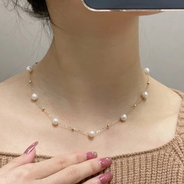 钛钢项链 满天星精致项链女简约气质锁骨链时尚轻奢小众颈链首饰