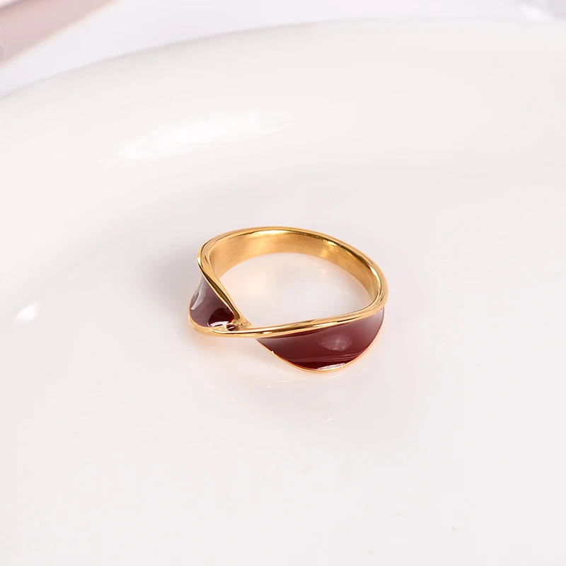 钛钢戒指 莫比乌斯安可拉红设计感个性百搭戒指女高级时尚食指戒