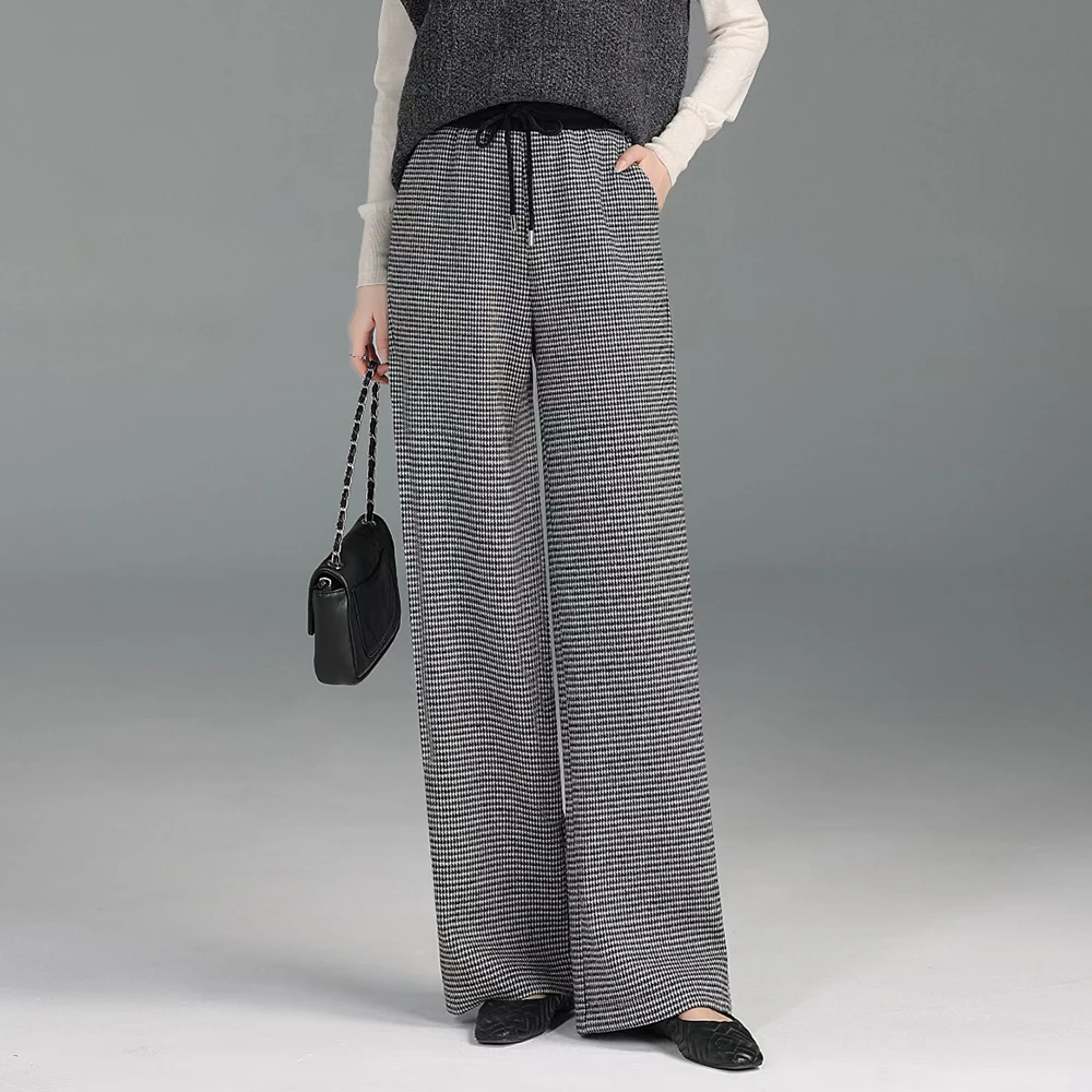 复古高腰显瘦直筒休闲裤女裤507-8660