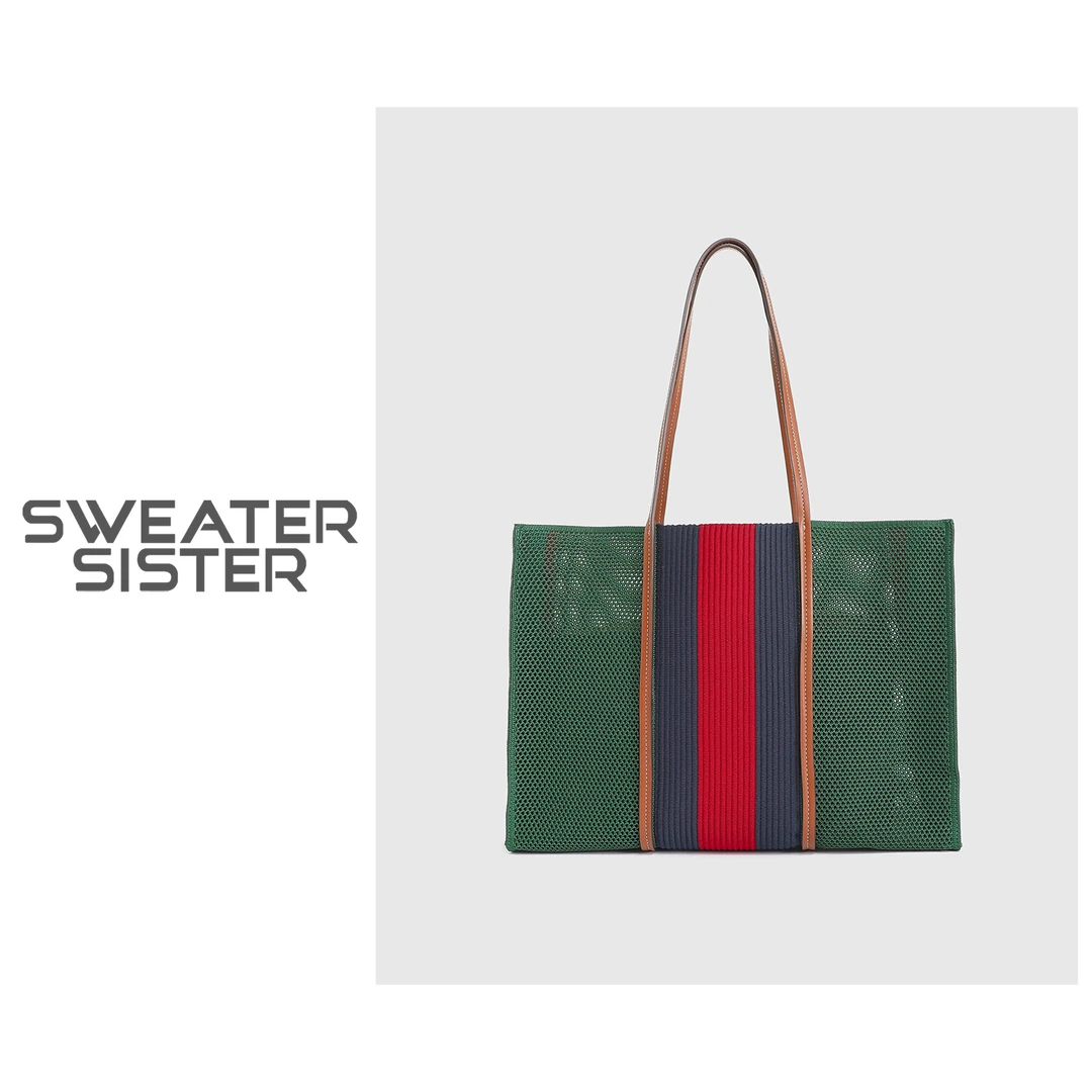 时尚撞色编织镂空包通勤单肩包824-926