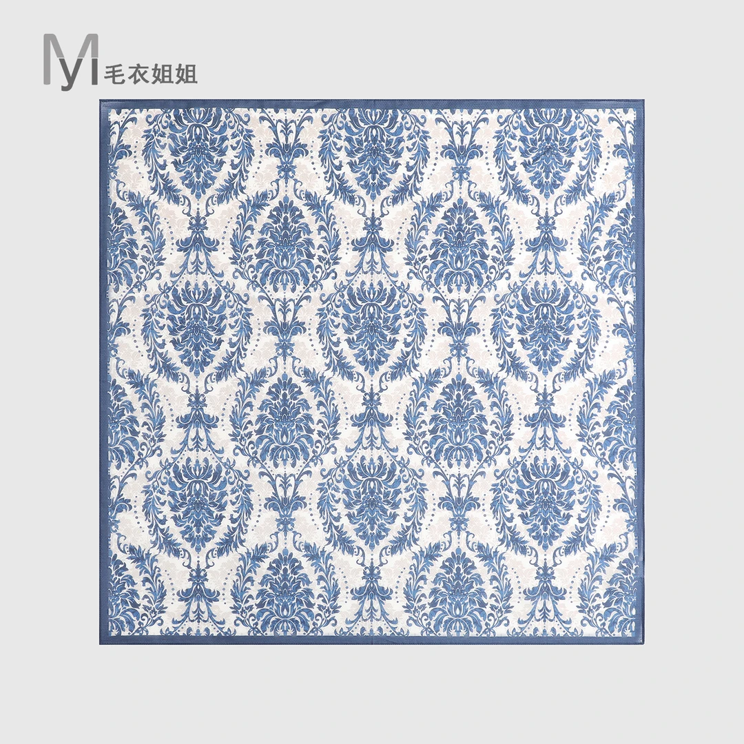 复古图腾印花气质小方巾百搭丝巾901-050