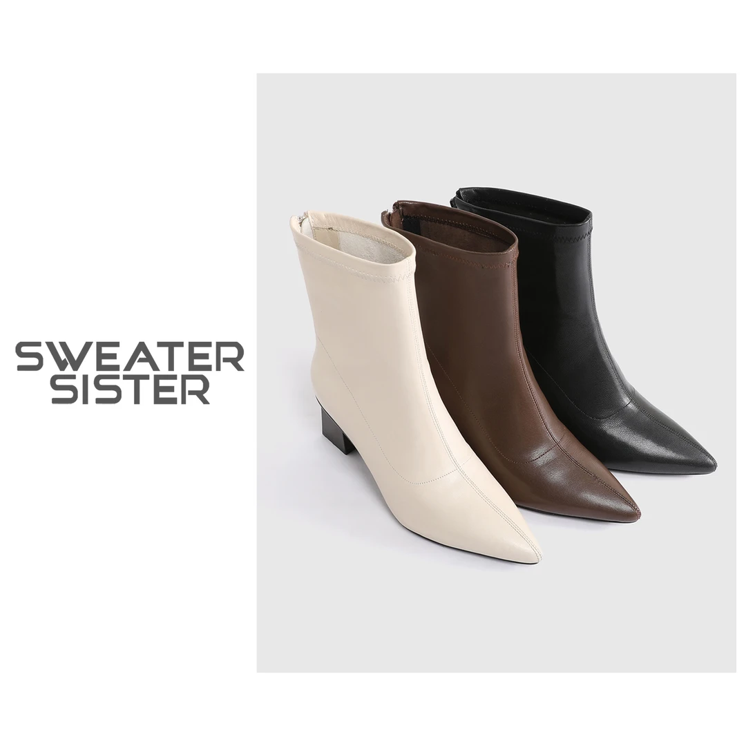 英伦风尖头瘦瘦靴时尚短靴女67510