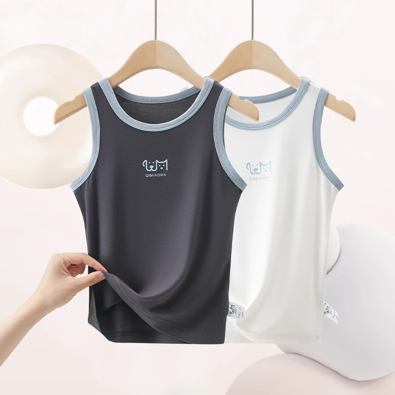 儿童莫代尔背心夏季薄款男童背心夏男孩背心内穿篮球服跨栏背心