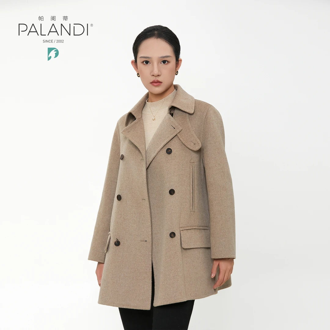 帕阑蒂 | 3139纯山羊绒中长款双面羊绒女大衣