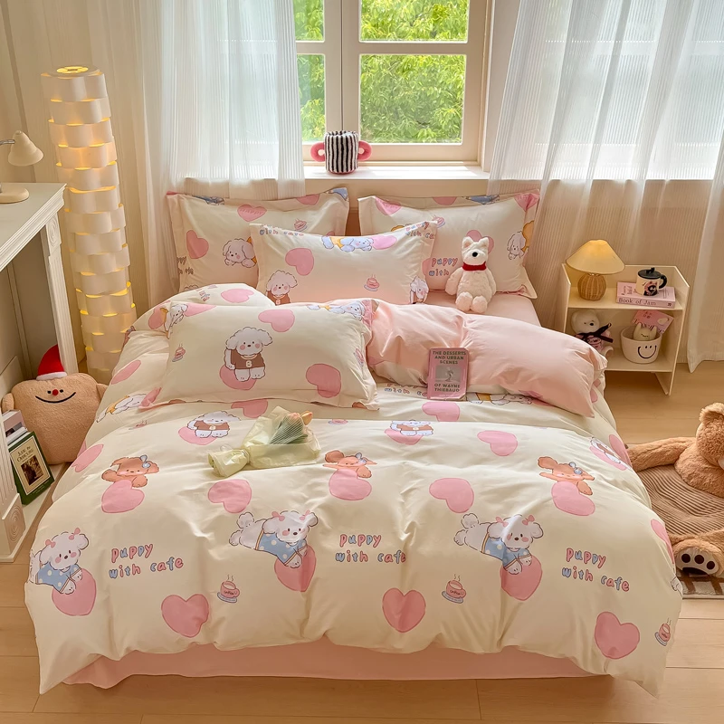 100%全棉磨毛四件套加厚保暖床单床笠纯棉绒套件学生宿舍三件套