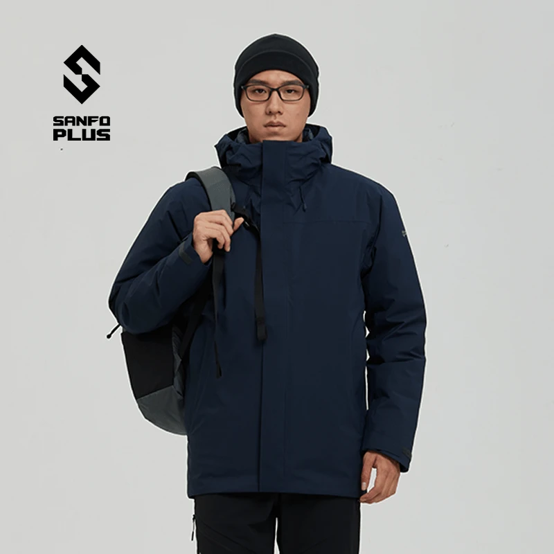 三夫户外暗夜三合一冲锋衣秋冬男/女款短款登山户外运动防寒