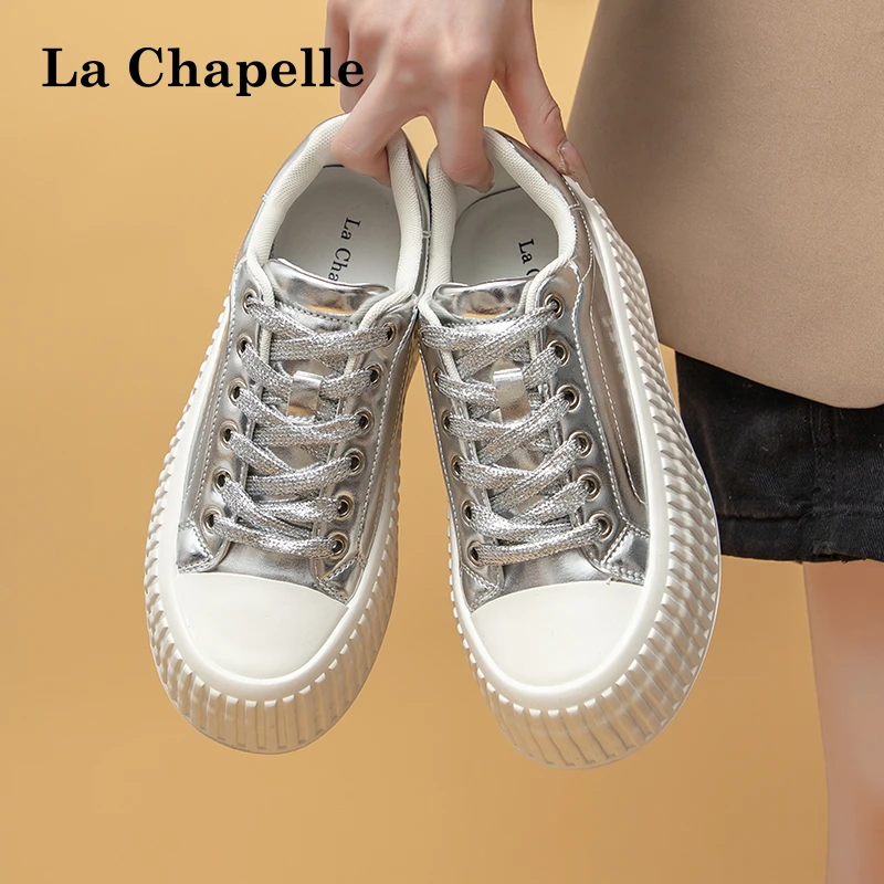 2025拉夏贝尔秋冬薄款新款厚底百搭小白鞋韩版小众时尚运动鞋