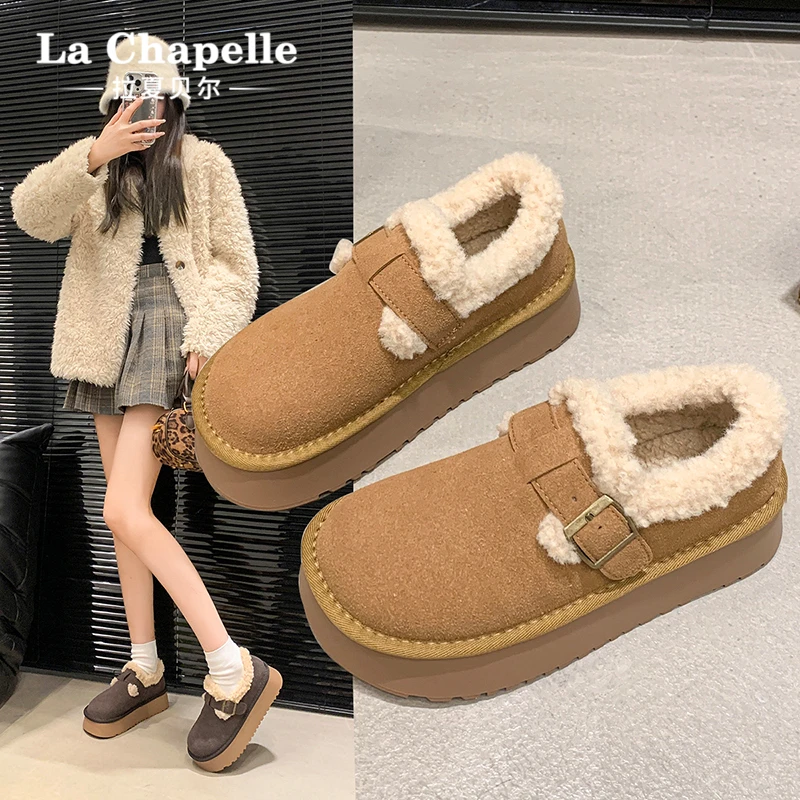 拉夏贝尔冬季勃肯鞋2025新款网红款流行经典高级加绒加厚舒适正品