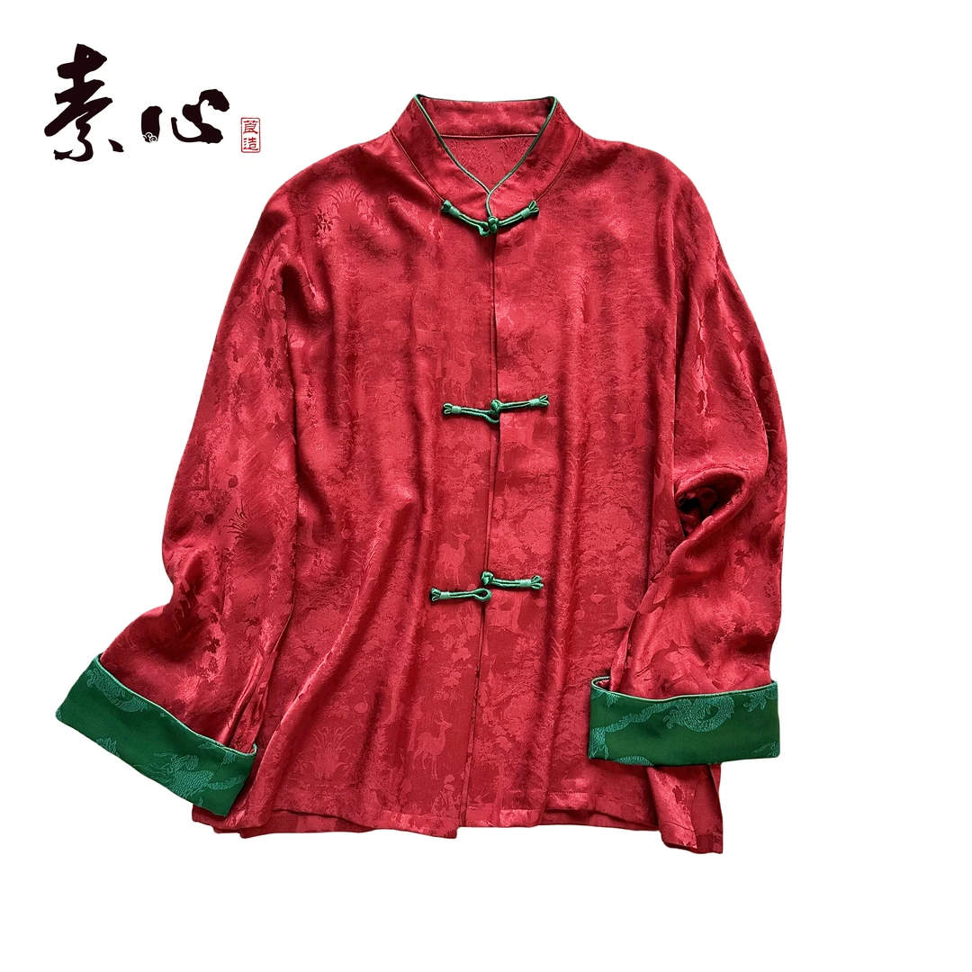 〖素心〗新中式国风款桑蚕丝气质百搭上衣女 23180