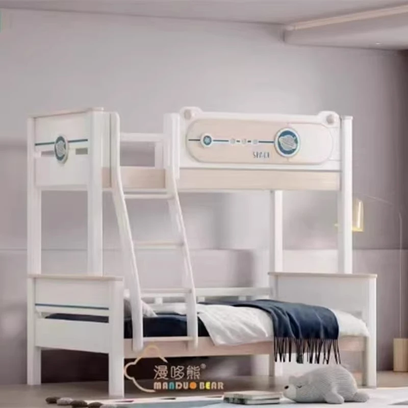 儿童床实木上下床双层床女孩男孩格林梯柜成人高低床上下铺子母床