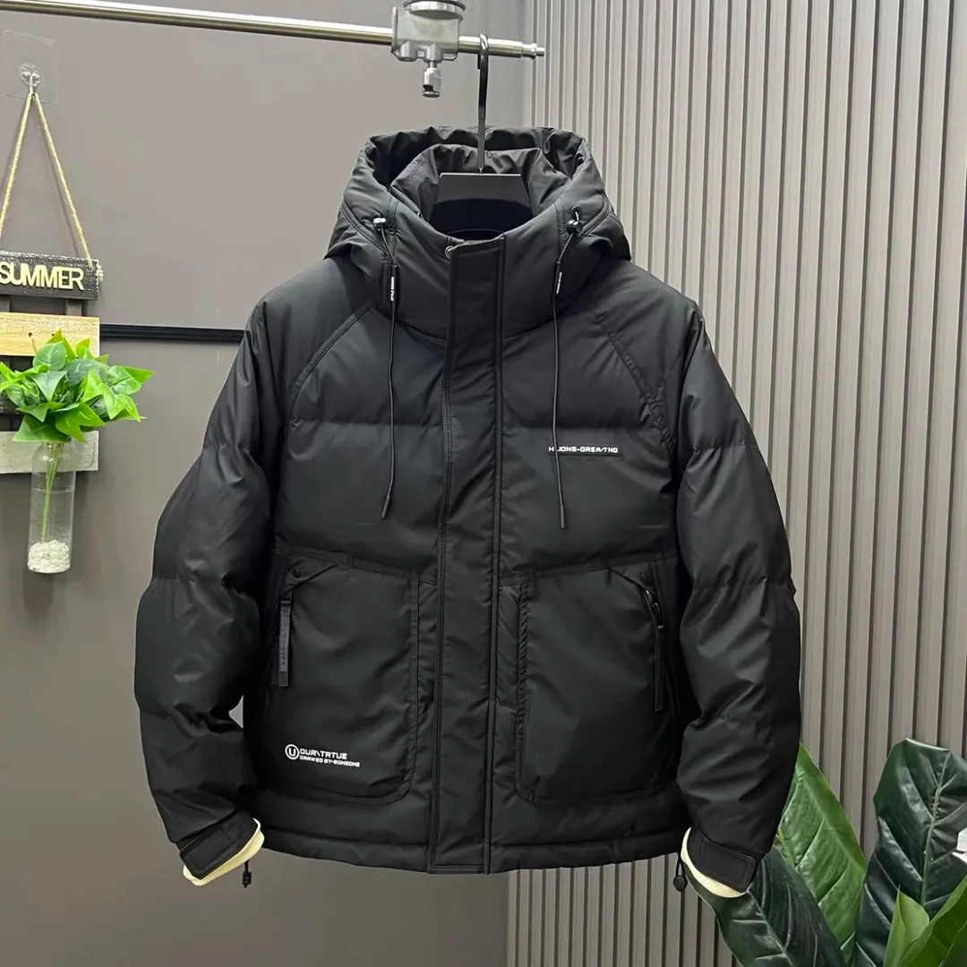 89026#男士秋冬时尚休闲潮流连帽保暖加厚宽松百搭简约冬季外套