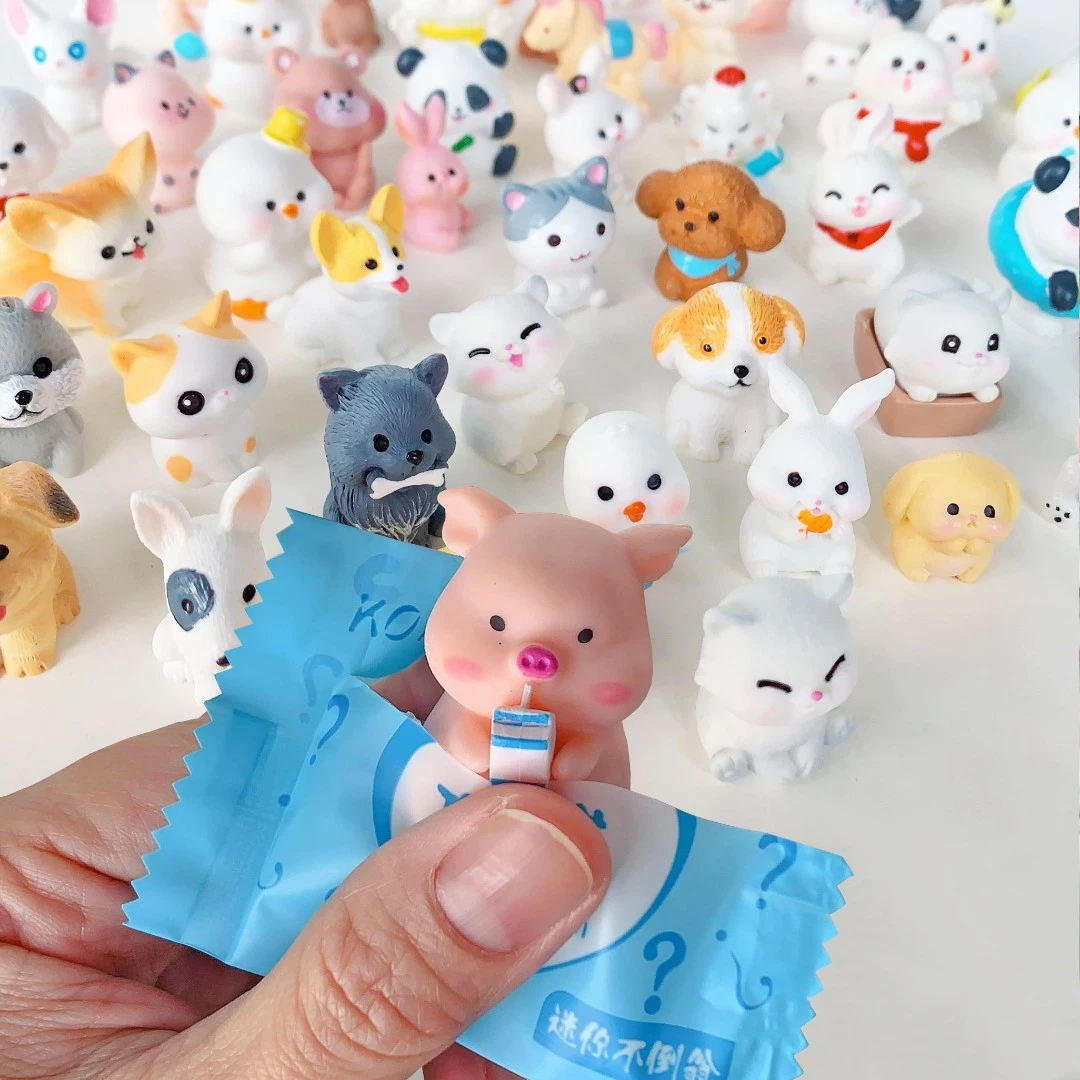 微缩动物盲袋迷你仿真小兔子小猫猪立体可爱模型玩具奖励独立包装