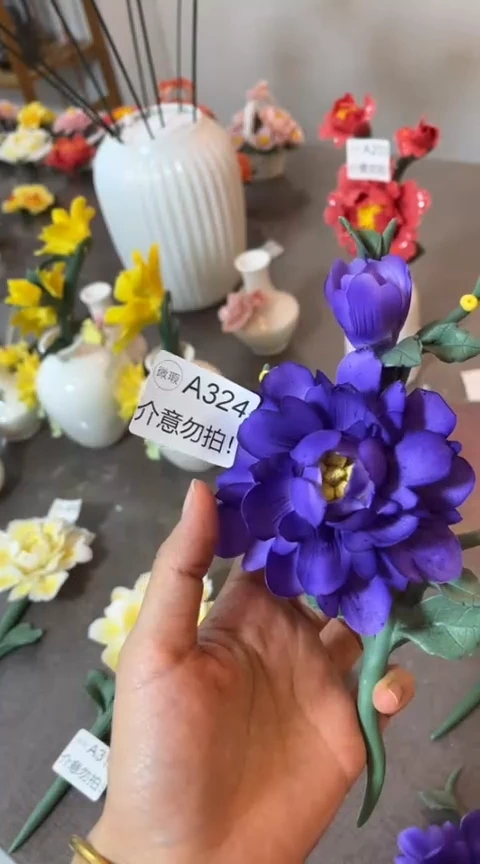 【闪购商品】陶瓷手捏花-A324