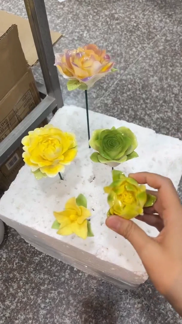 【闪购商品】陶瓷花朵-牡丹2+玫瑰1+牡丹花苞1