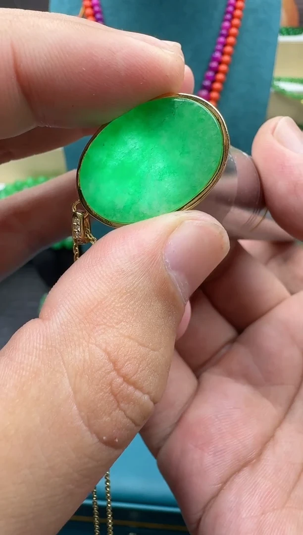 【闪购商品】翡翠吊坠(赠链)14K金镶嵌419