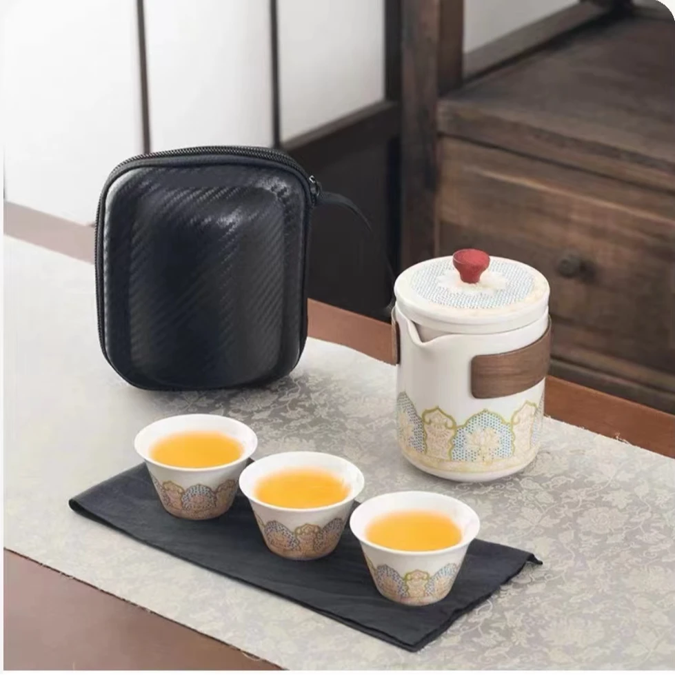 陶瓷户外旅行茶具便携式快客杯茶杯旅行功夫套装茶具小型