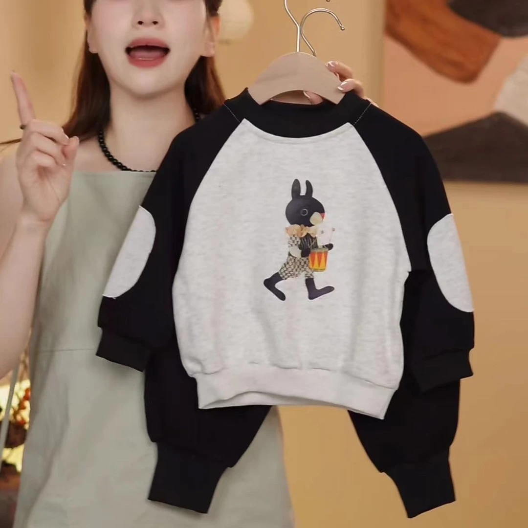 儿童春季新款套装插肩袖卫衣男女宝宝休闲裤两件套