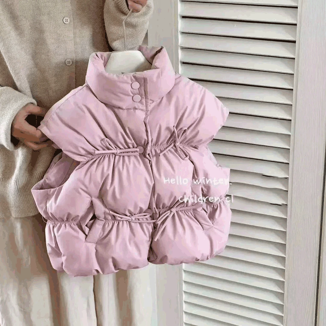 【萱萱妈】女童马甲2024冬季装新款保暖洋气舒适女宝宝保暖坎肩马甲