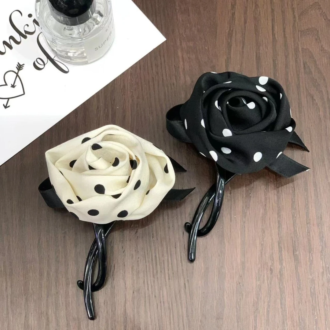 手工制作波点花朵甜美扭扭夹颜色备注一个