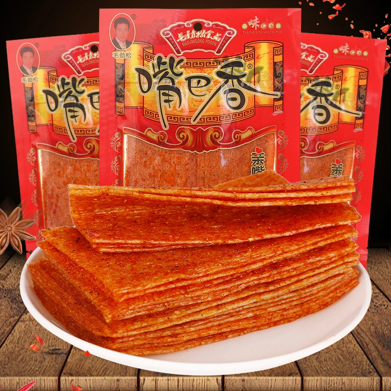 毛劲松嘴巴香辣条儿时怀旧麻辣解馋零食小吃亲嘴片老式手撕大辣片