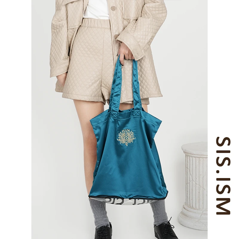 SISISM/姐妹主义折叠包单肩手提包韩版大容量布包休闲薄荷曼波