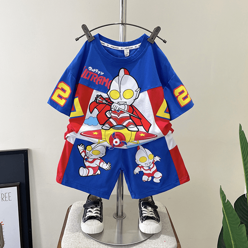 男童夏装套装儿童奥特曼衣服夏季2024新款洋气小男孩帅酷时髦童装