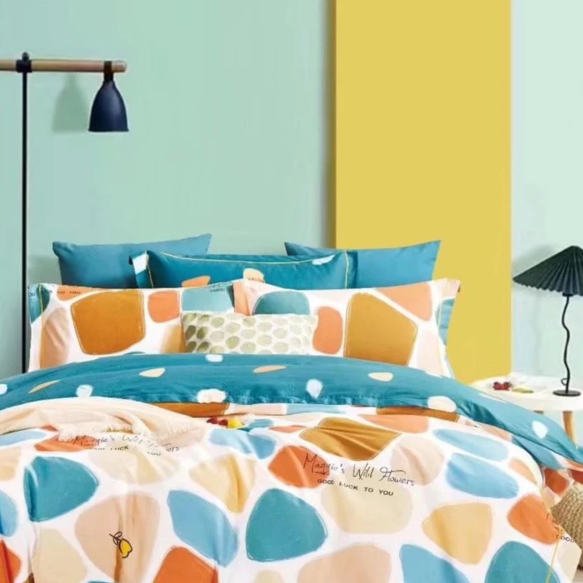 盈瑞鑫布艺家纺定制纯棉，高支高密斜纹棉(雨花石)全棉图案