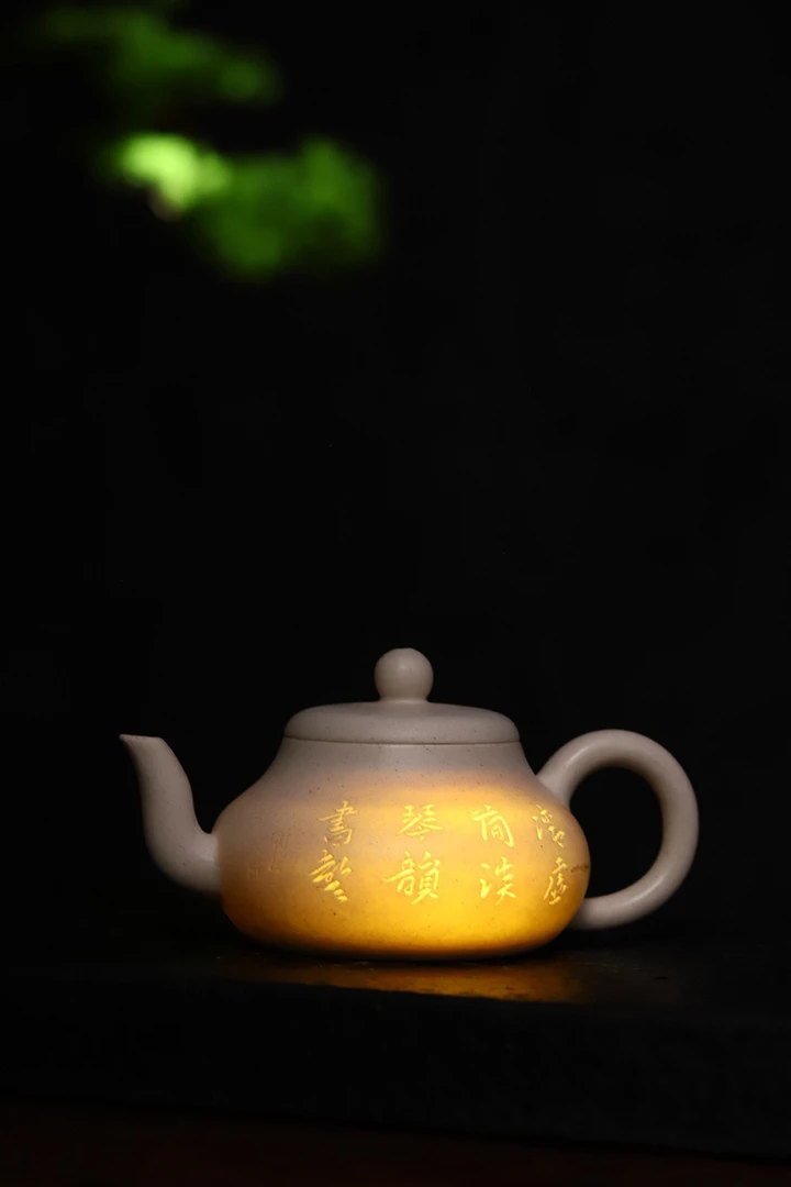 方老师作品君德羊脂白玉段透光壶200cc