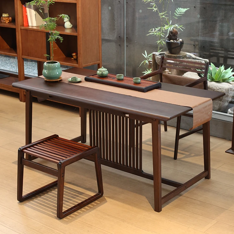 茶台桌椅组合办公室美学派中式阳台泡茶桌书桌两用简约大板竹茶几