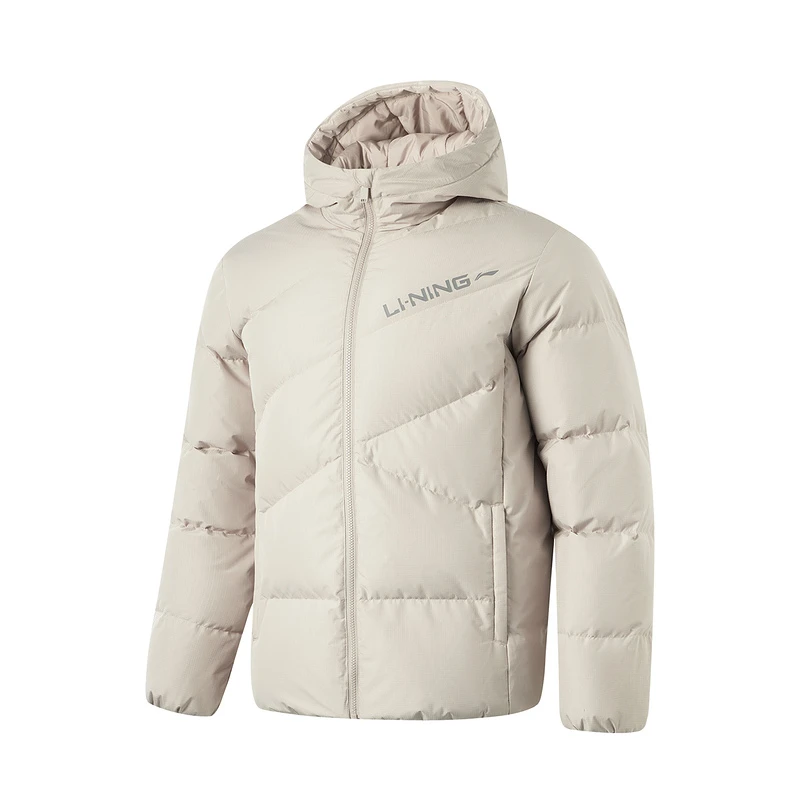 李宁（lining）男子防泼水立体裁剪80%鸭绒短羽绒服AYMU079-6