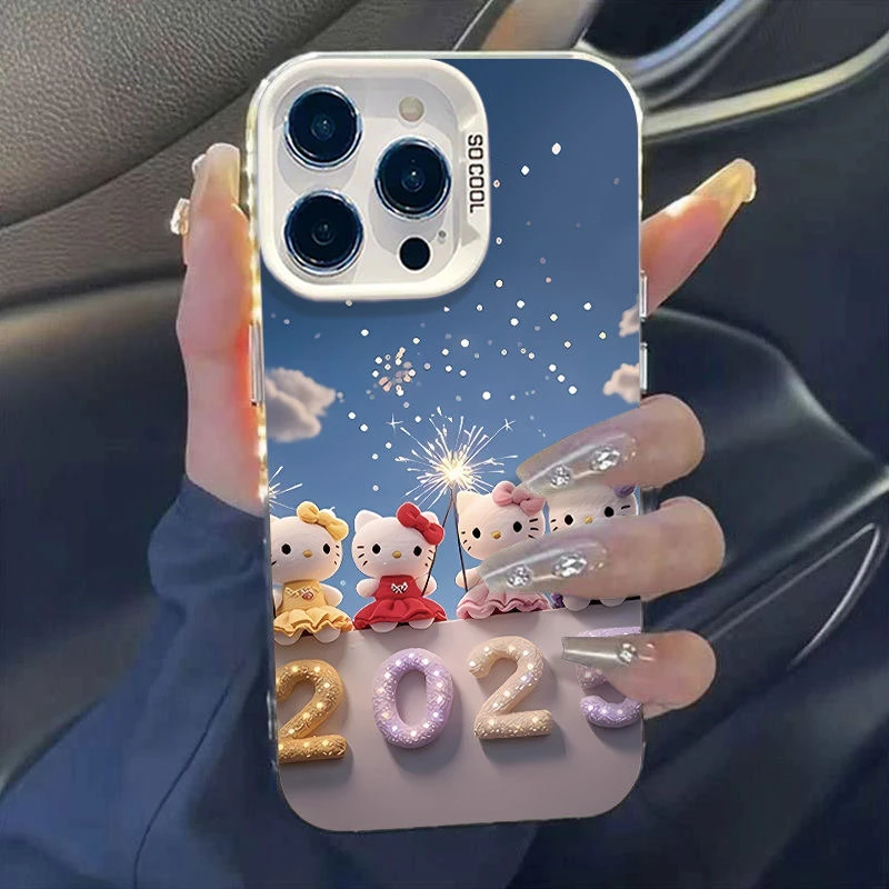 2025年新款烟花KT猫适用苹果16PRO卡通手机壳iPhone15/14/13防摔
