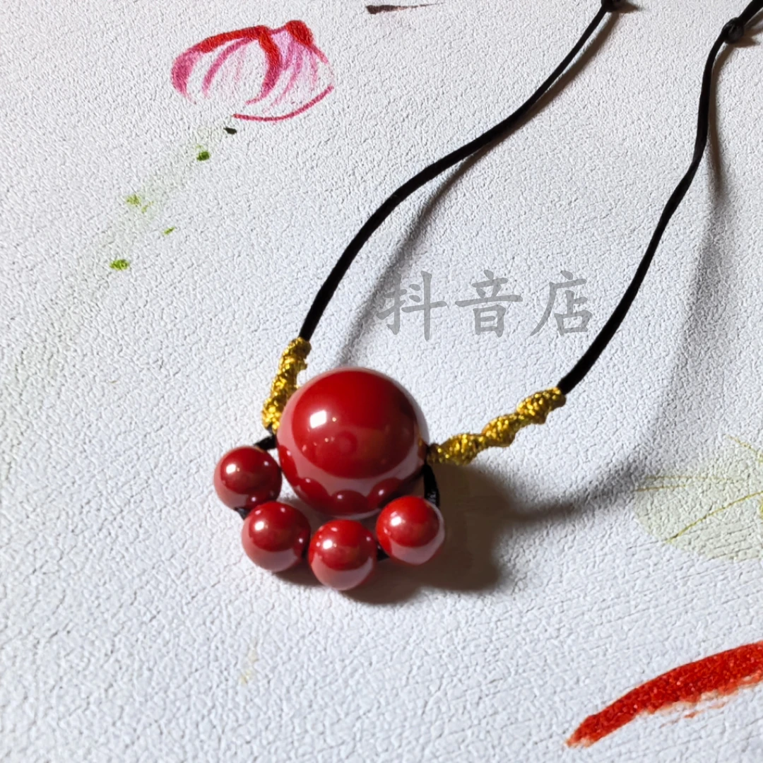 天然辰砂高品质朱砂纯手工设计款可爱猫爪锁骨链