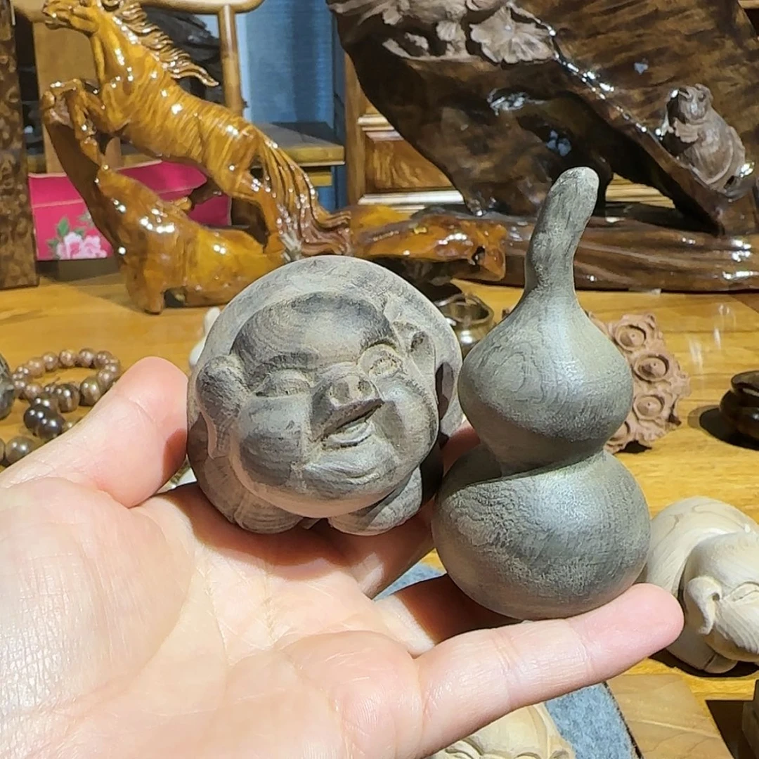 【闪购商品】陰沉金絲楠根雕T***.小豬葫蘆