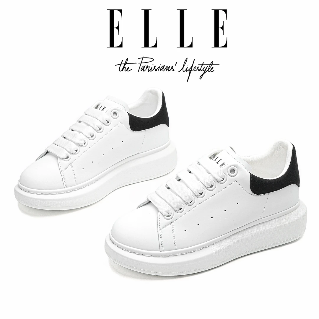 ELLE小个子休闲厚底板鞋配裙子百搭小白鞋2025秋季爆款内增高女鞋