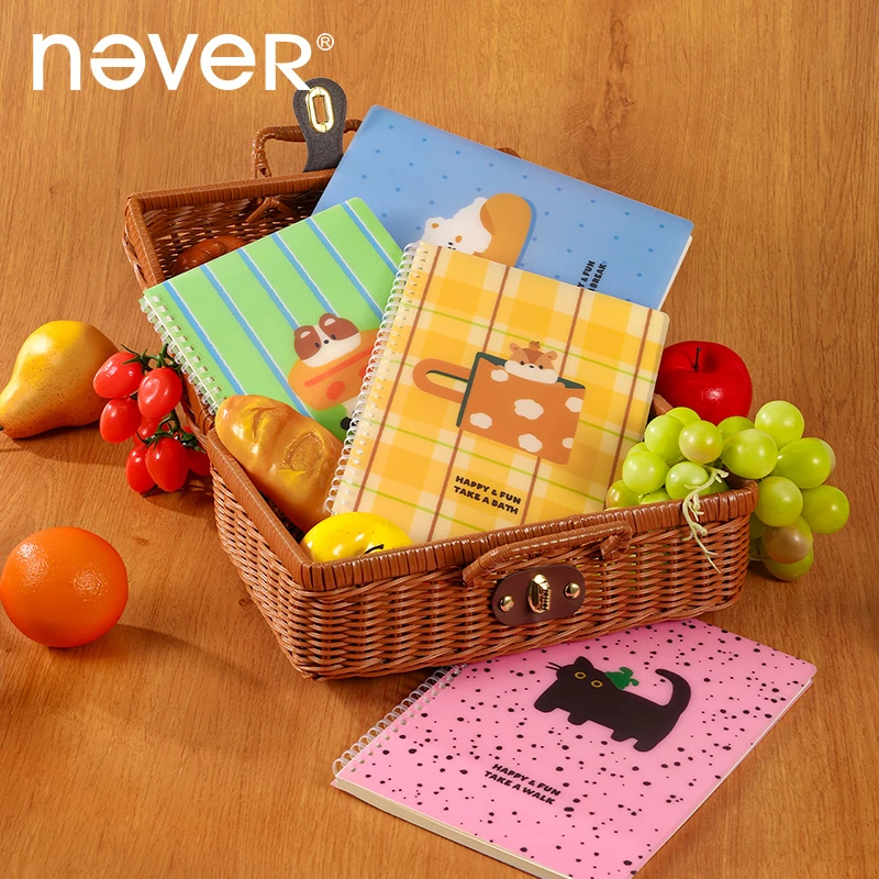 NEVER【两本装】A5+B5线圈本套装高颜值笔记本加厚内页护眼纸