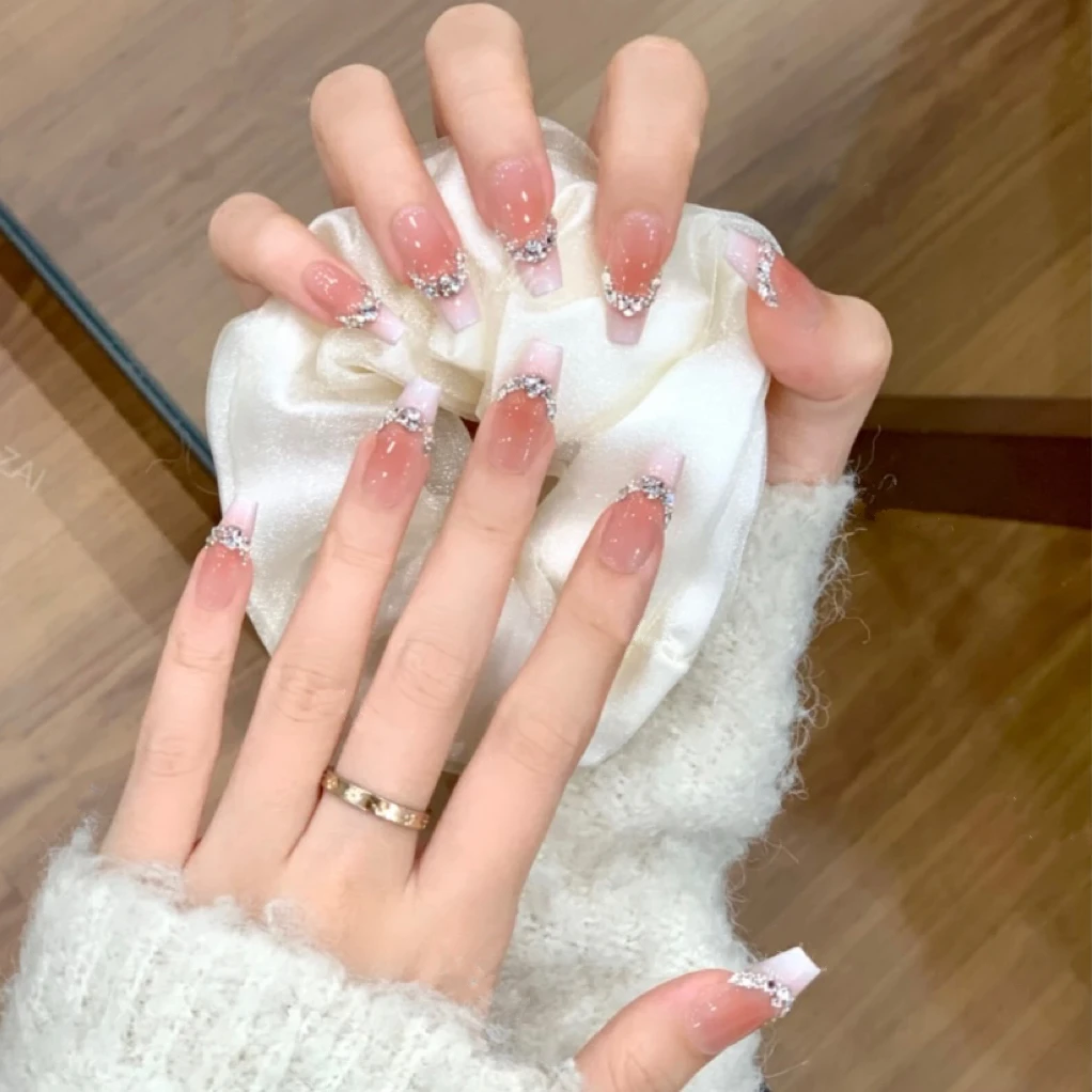 【不负韵华】高级感透咖晕染款纯手工穿戴甲显白可拆卸使用美甲甲片