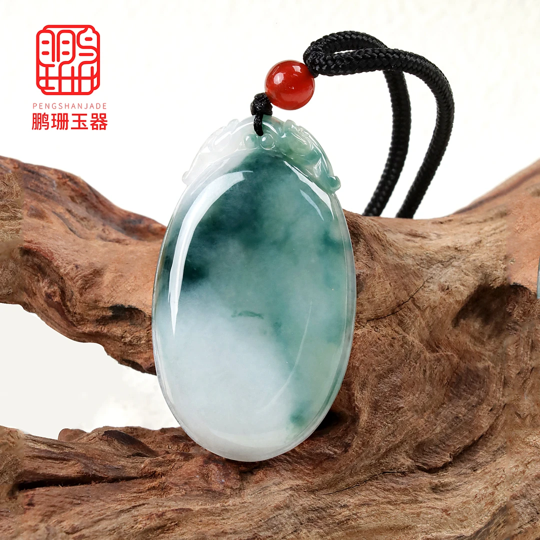 天然翡翠A货飘花福贝平安无事牌吊坠玉佩PH880多样性发其一