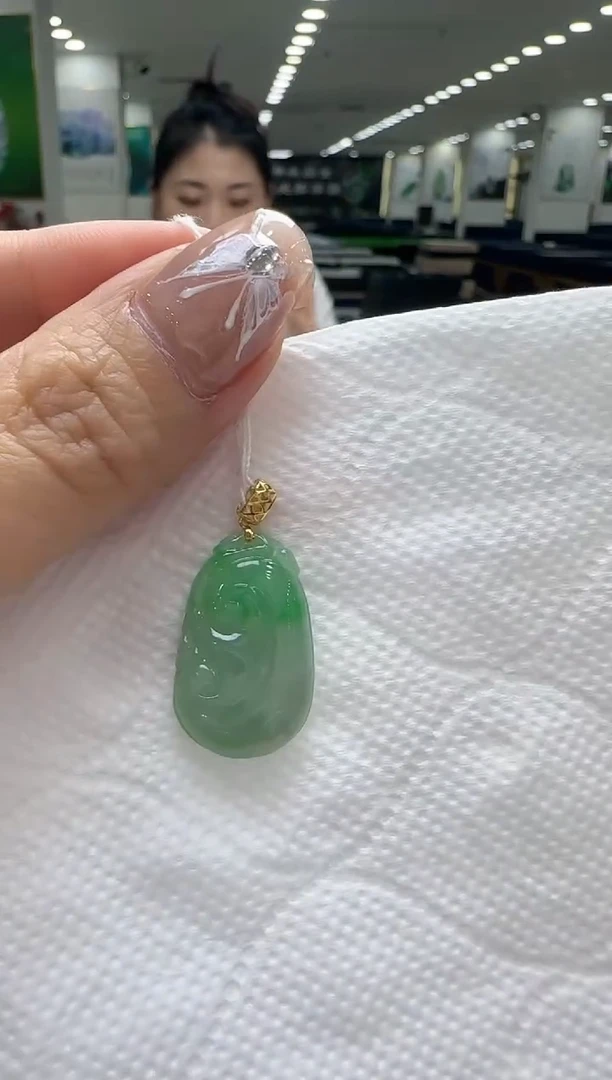 【闪购商品】翡翠颈饰18K金镶嵌孤品pk1697